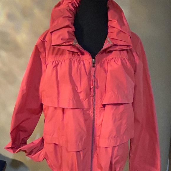 LOFT Coral Layered Ruffle Utility Jacket - Picture 2 of 2